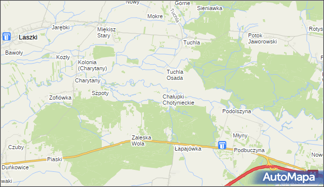 mapa Chałupki Chotynieckie, Chałupki Chotynieckie na mapie Targeo