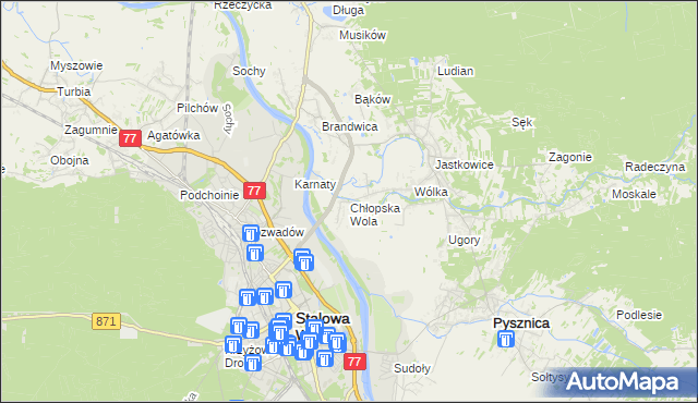 mapa Chłopska Wola, Chłopska Wola na mapie Targeo