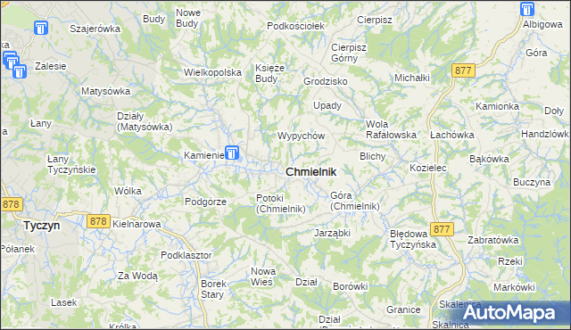 mapa Chmielnik powiat rzeszowski, Chmielnik powiat rzeszowski na mapie Targeo