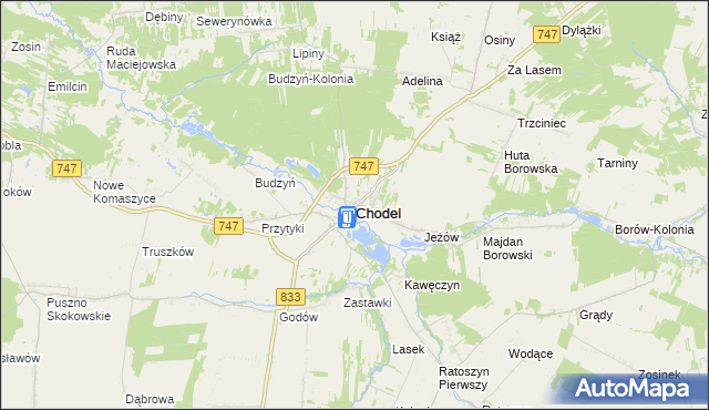 mapa Chodel, Chodel na mapie Targeo