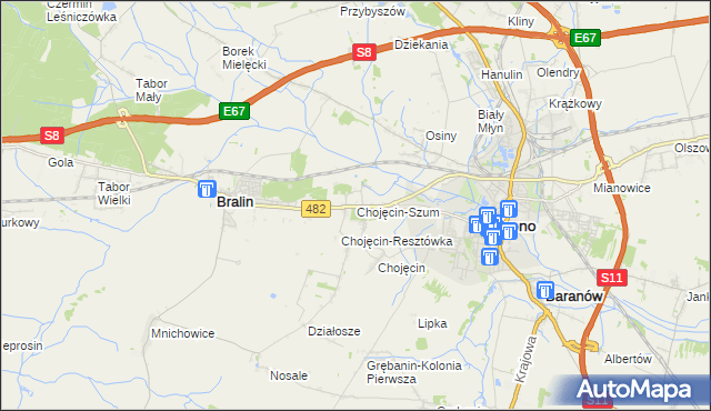mapa Chojęcin-Szum, Chojęcin-Szum na mapie Targeo
