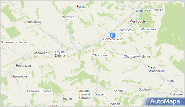mapa Chorupnik, Chorupnik na mapie Targeo