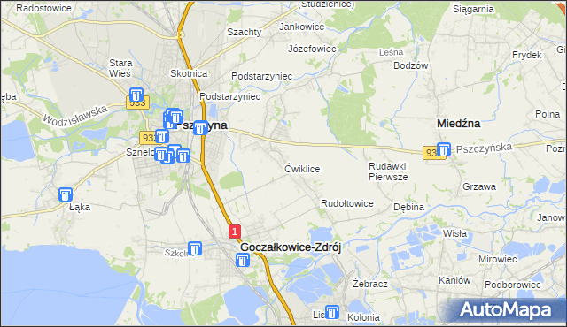 mapa Ćwiklice, Ćwiklice na mapie Targeo