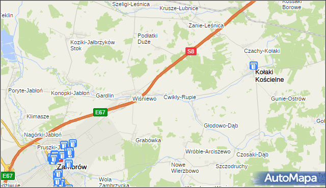 mapa Ćwikły-Rupie, Ćwikły-Rupie na mapie Targeo