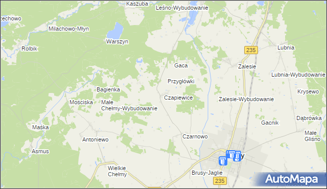 mapa Czapiewice, Czapiewice na mapie Targeo