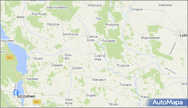 mapa Czarnia Mała, Czarnia Mała na mapie Targeo