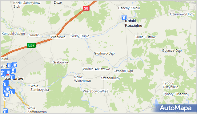 mapa Czarnowo-Dąb, Czarnowo-Dąb na mapie Targeo