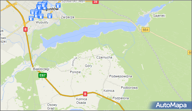 mapa Czarnucha, Czarnucha na mapie Targeo