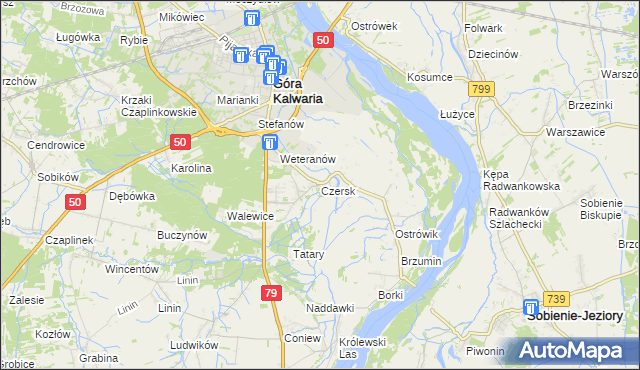 mapa Czersk gmina Góra Kalwaria, Czersk gmina Góra Kalwaria na mapie Targeo