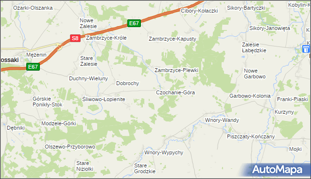 mapa Czochanie-Góra, Czochanie-Góra na mapie Targeo