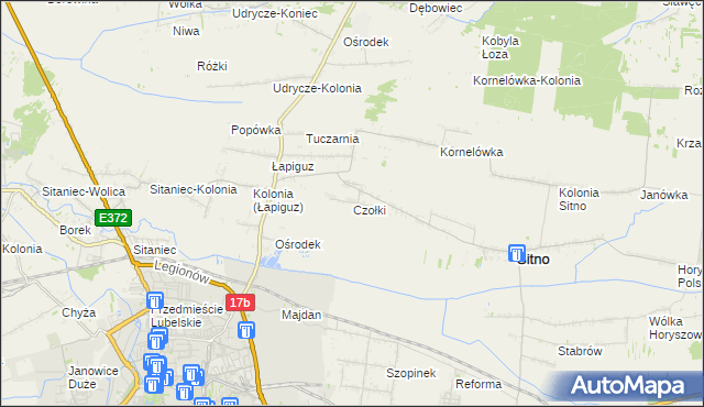 mapa Czołki, Czołki na mapie Targeo