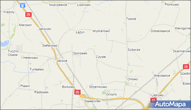 mapa Czyste gmina Inowrocław, Czyste gmina Inowrocław na mapie Targeo