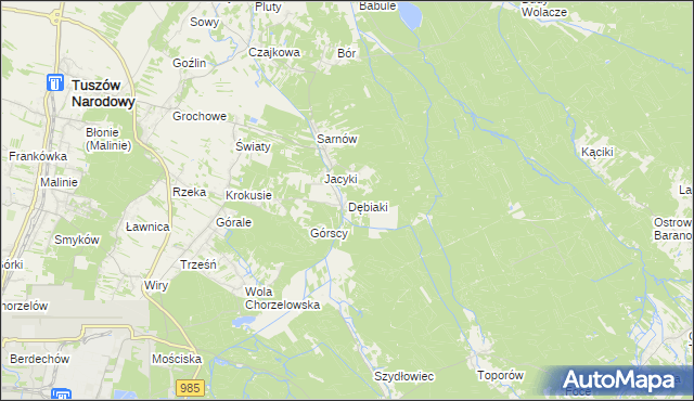 mapa Dębiaki, Dębiaki na mapie Targeo