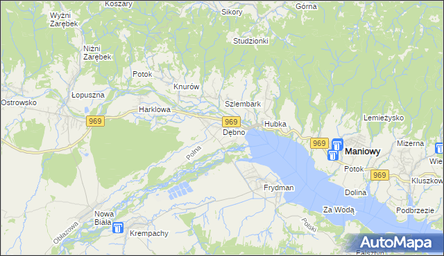 mapa Dębno gmina Nowy Targ, Dębno gmina Nowy Targ na mapie Targeo