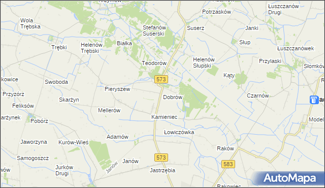 mapa Dobrów gmina Szczawin Kościelny, Dobrów gmina Szczawin Kościelny na mapie Targeo