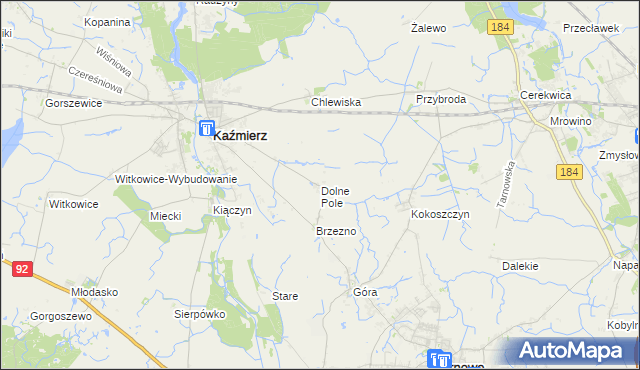 mapa Dolne Pole gmina Kaźmierz, Dolne Pole gmina Kaźmierz na mapie Targeo