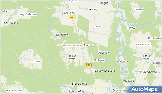 mapa Dorotów gmina Sulejów, Dorotów gmina Sulejów na mapie Targeo