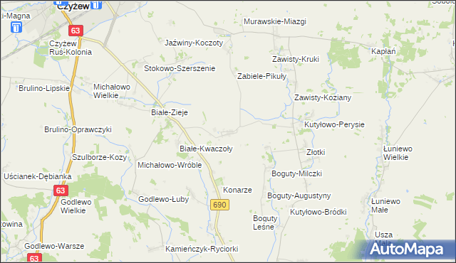 mapa Drewnowo-Gołyń, Drewnowo-Gołyń na mapie Targeo