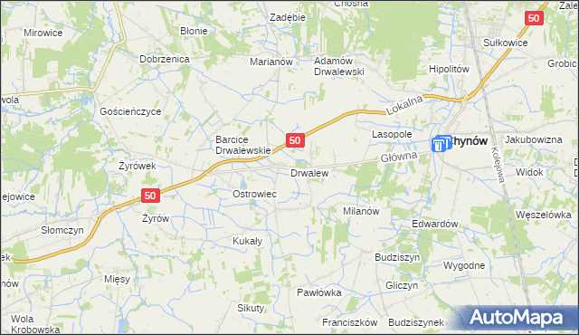mapa Drwalew gmina Chynów, Drwalew gmina Chynów na mapie Targeo