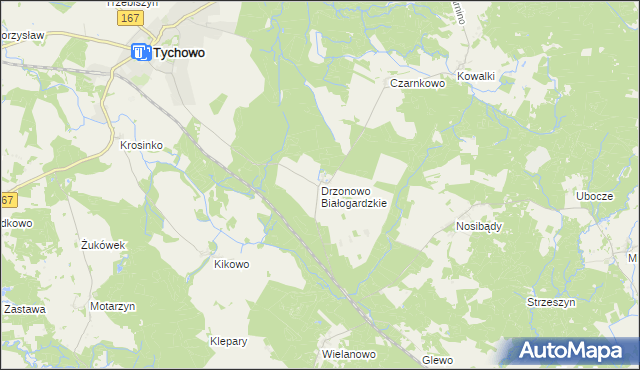 mapa Drzonowo Białogardzkie, Drzonowo Białogardzkie na mapie Targeo