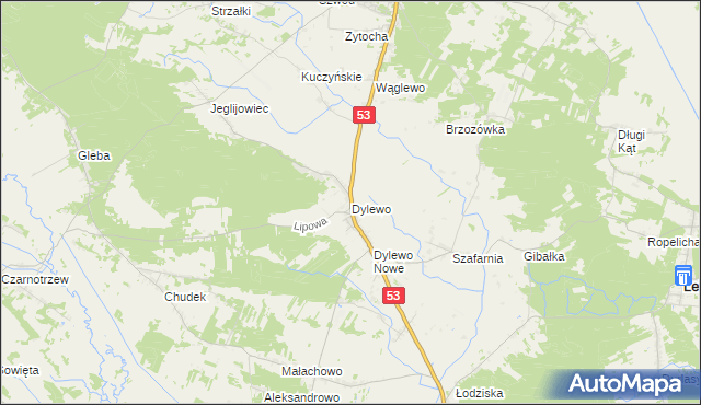 mapa Dylewo gmina Kadzidło, Dylewo gmina Kadzidło na mapie Targeo