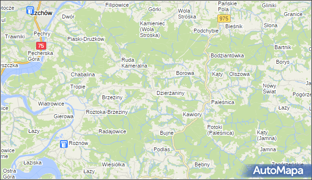 mapa Dzierżaniny, Dzierżaniny na mapie Targeo