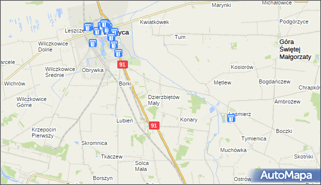 mapa Dzierzbiętów Duży, Dzierzbiętów Duży na mapie Targeo