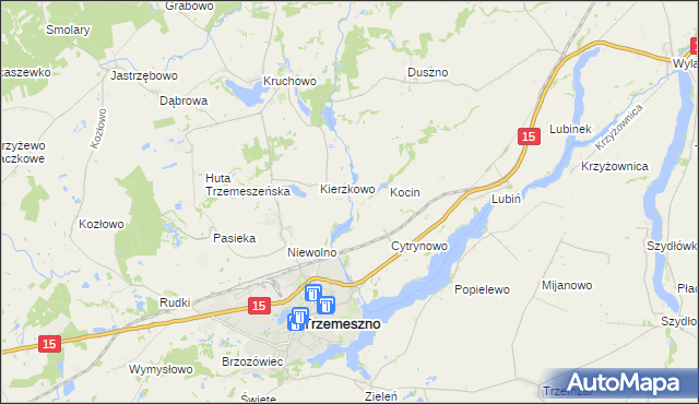 mapa Folusz gmina Trzemeszno, Folusz gmina Trzemeszno na mapie Targeo