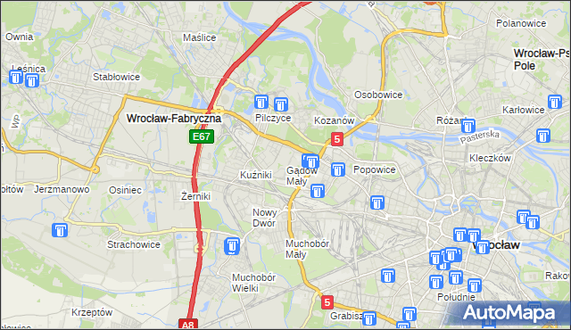 mapa Gądów Mały, Gądów Mały na mapie Targeo
