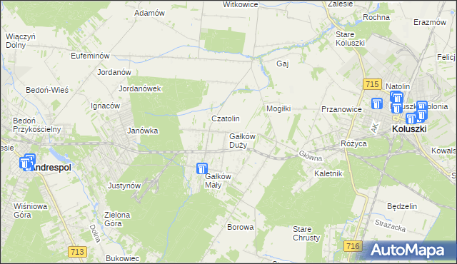 mapa Gałków Duży, Gałków Duży na mapie Targeo