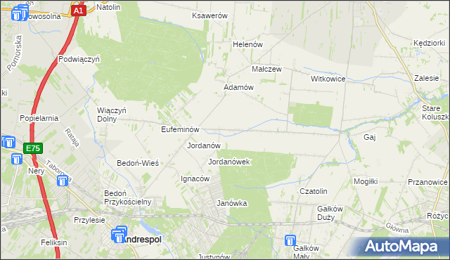 mapa Gałkówek-Kolonia, Gałkówek-Kolonia na mapie Targeo