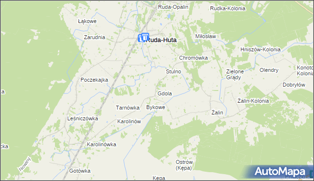 mapa Gdola, Gdola na mapie Targeo