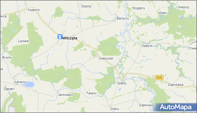 mapa Gładysze, Gładysze na mapie Targeo