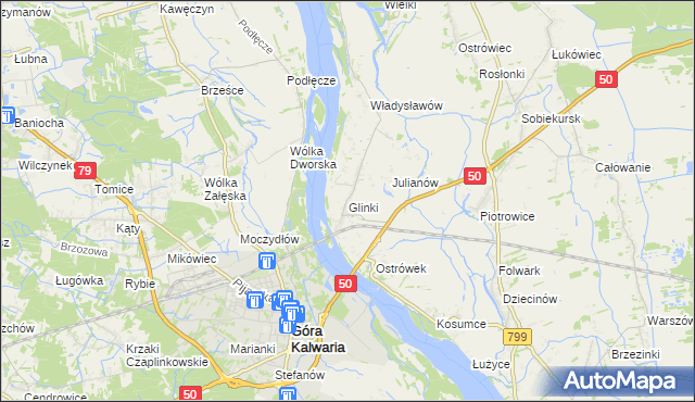 mapa Glinki gmina Karczew, Glinki gmina Karczew na mapie Targeo