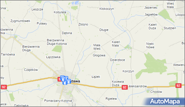 mapa Głogowa gmina Kłodawa, Głogowa gmina Kłodawa na mapie Targeo