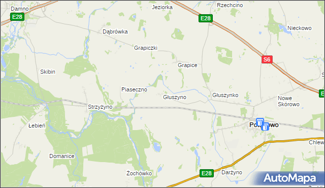 mapa Głuszyno, Głuszyno na mapie Targeo