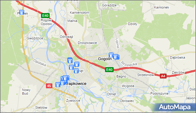 mapa Gogolin powiat krapkowicki, Gogolin powiat krapkowicki na mapie Targeo