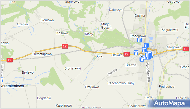 mapa Gola gmina Gostyń, Gola gmina Gostyń na mapie Targeo