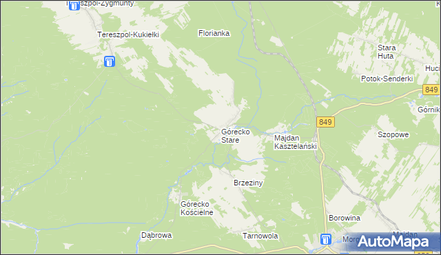 mapa Górecko Stare, Górecko Stare na mapie Targeo