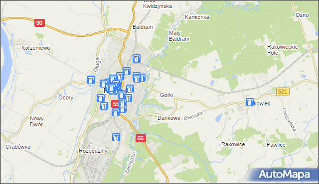 mapa Górki gmina Kwidzyn, Górki gmina Kwidzyn na mapie Targeo