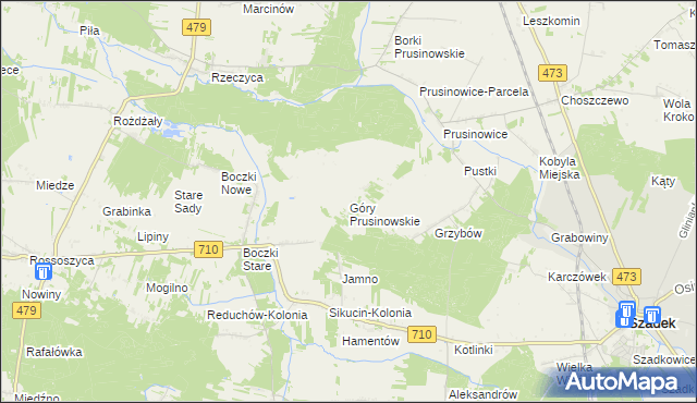 mapa Góry Prusinowskie, Góry Prusinowskie na mapie Targeo