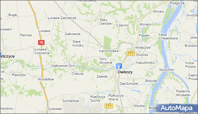 mapa Góry Wysokie, Góry Wysokie na mapie Targeo