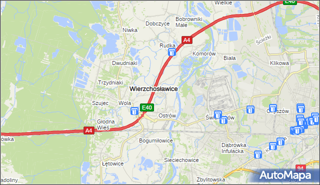 mapa Gosławice gmina Wierzchosławice, Gosławice gmina Wierzchosławice na mapie Targeo