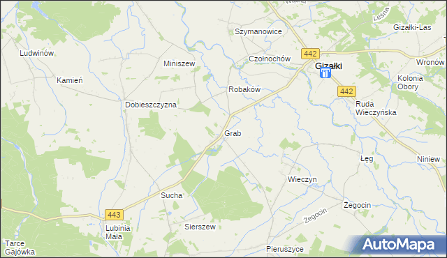 mapa Grab gmina Czermin, Grab gmina Czermin na mapie Targeo