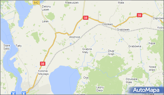 mapa Grabnik Mały, Grabnik Mały na mapie Targeo