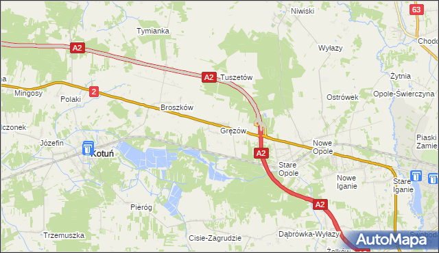 mapa Gręzów, Gręzów na mapie Targeo