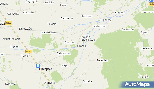 mapa Grobelki gmina Białopole, Grobelki gmina Białopole na mapie Targeo
