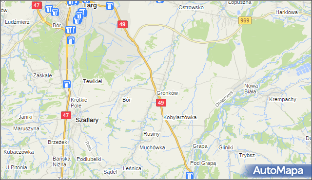 mapa Gronków, Gronków na mapie Targeo