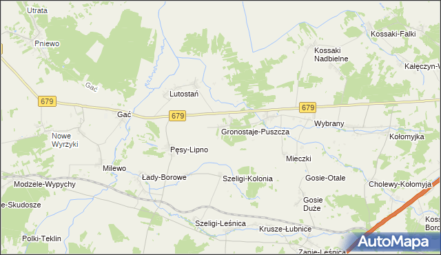 mapa Gronostaje-Puszcza, Gronostaje-Puszcza na mapie Targeo