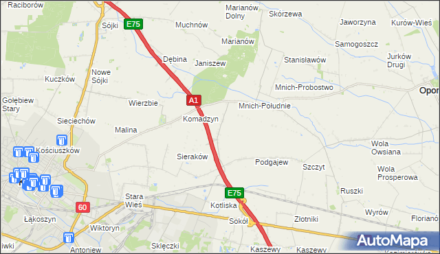 mapa Grotowice gmina Oporów, Grotowice gmina Oporów na mapie Targeo